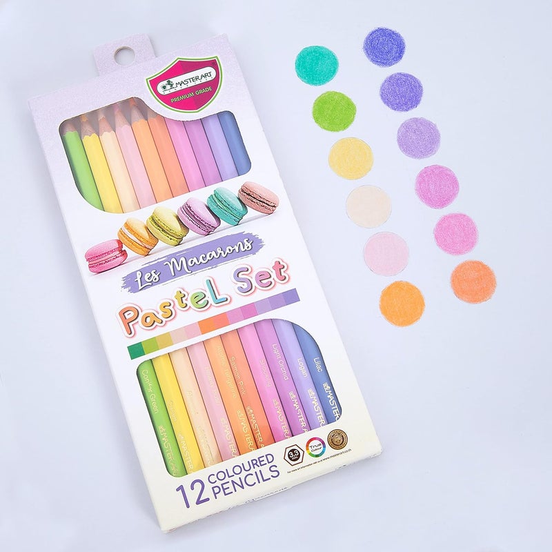 Masterart Pastel Colored Pencils 12 Colors for Kids and Adults Coloring (LES MACARONS PASTELS) - Image 2